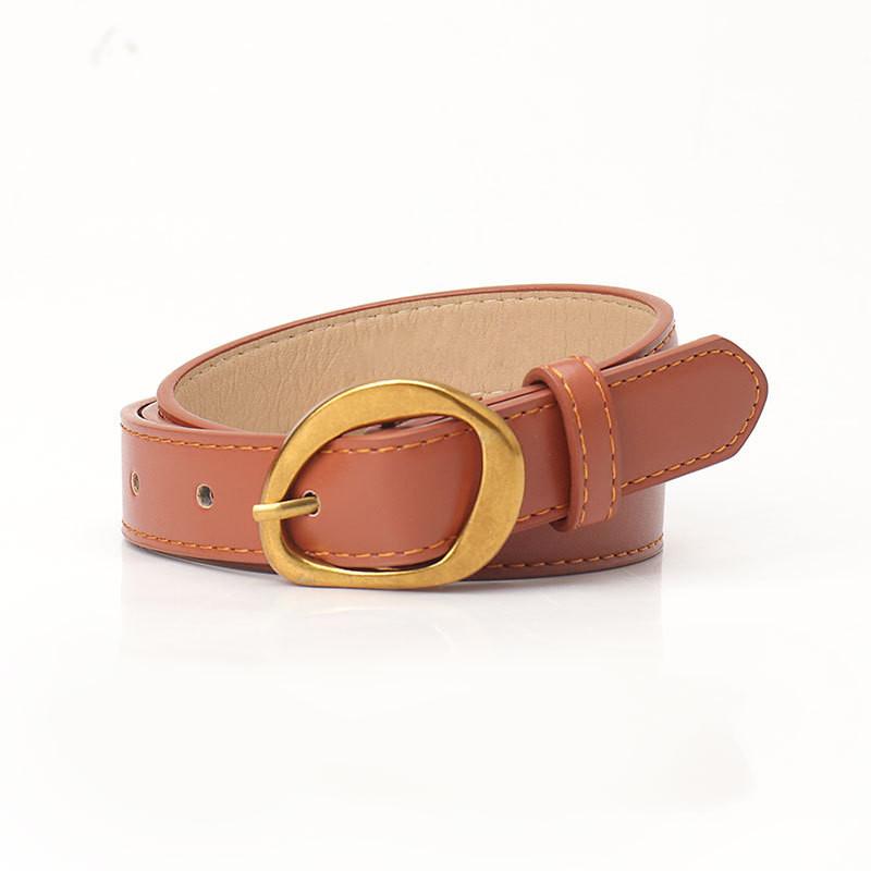 Womens Faux Leather Belt With Metal Pin Buckle For Casual And Office Outfits