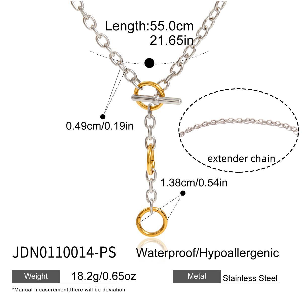 Stainless steel ot buckle necklace niche explosion light luxury Cuban chain European and American titanium steel