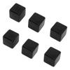 6PCS Blank Dice Cubes DIY Unfinished Dice Blocks Teaching Party Puzzle 6 Sided Dice Plastic Cubes Black