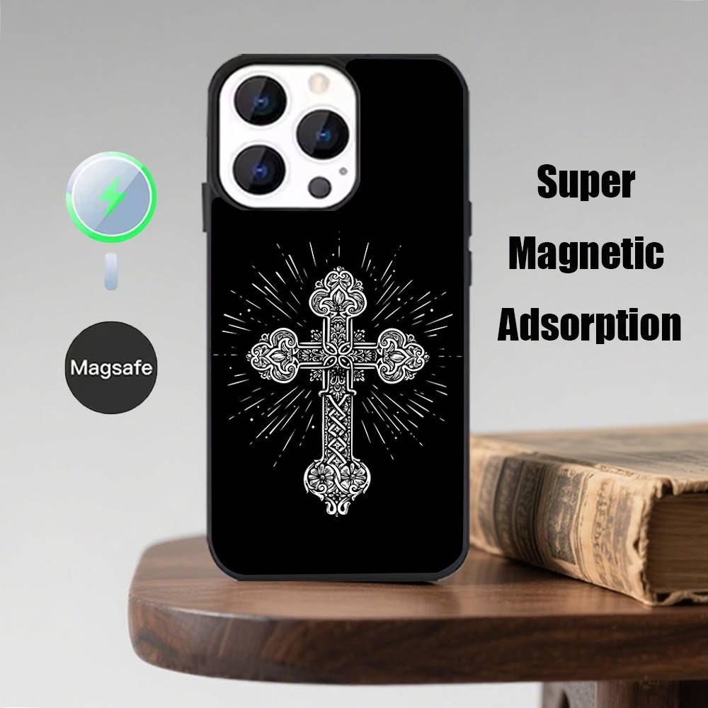 Orthodox Christian Cross Icon Phone Case  For iPhone 16,15,14,13,12,11,Pro,Max,Plus,Mini,Magsafe,Magnetic Wireless Charging Case