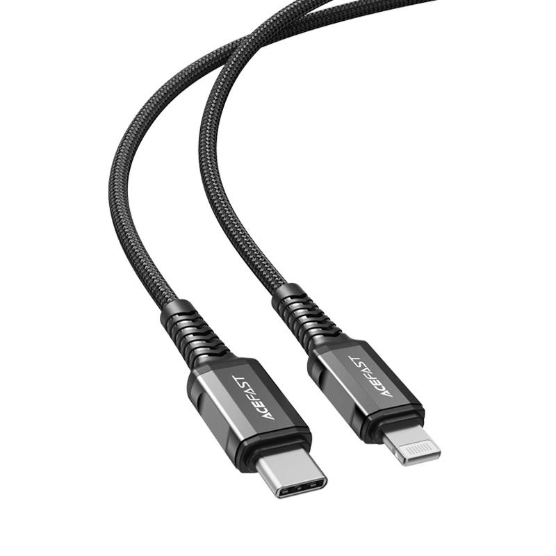 Kabel Acefast C1-01 Lightning - Usb-C Mfi Pd 30W 3A 480Mb/S 1,2M - Czarny