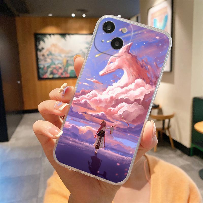 

Чехол для телефона Genshin Impact Game Landscape для iPhone 15 14 13 12 Mini 11 Pro Max XS X XR 7 8 Plus, прозрачный противоударный силиконовый чехол iPhone 11