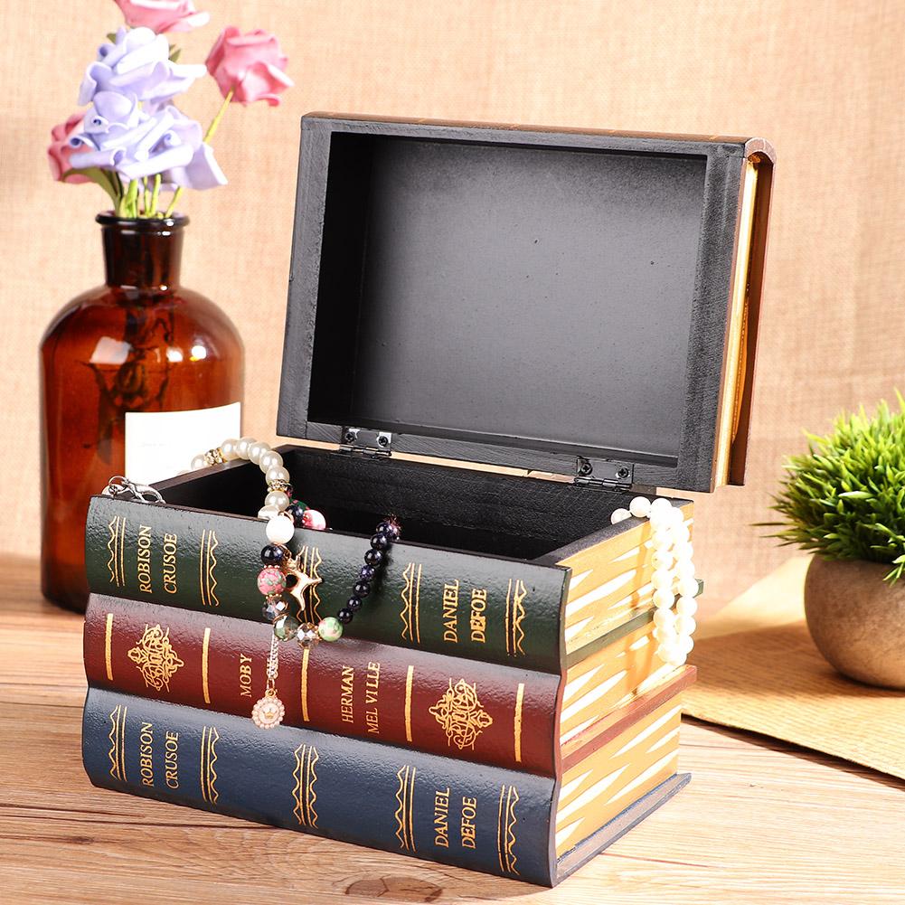 Vintage Simulation Book Shape Storage Box Jewelry Container Holder Decoration(Large Size)