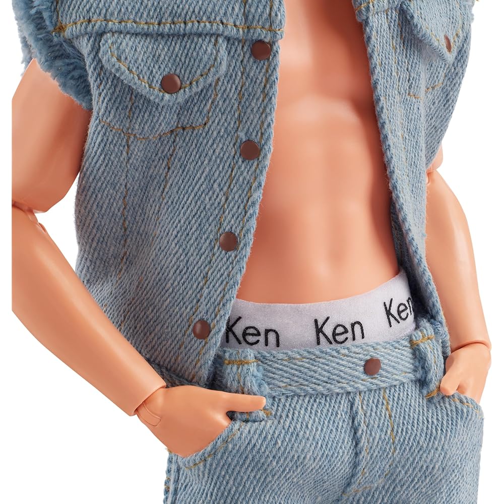 Barbie Ken Denim Fashion Doll Outfit for 6 Years and Up, Movie Inspired, Dress-Up Accessories