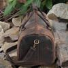 Personalized Full Grain Leather Duffle Bag: Handmade Retro Weekender