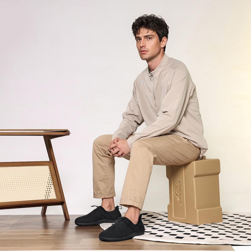 Couple's Winter Cotton Shoes Plush Warm Indoor Walking Shoes Elastic Flats Winter Warm Casual Shoes Anti-slip Soft Sole