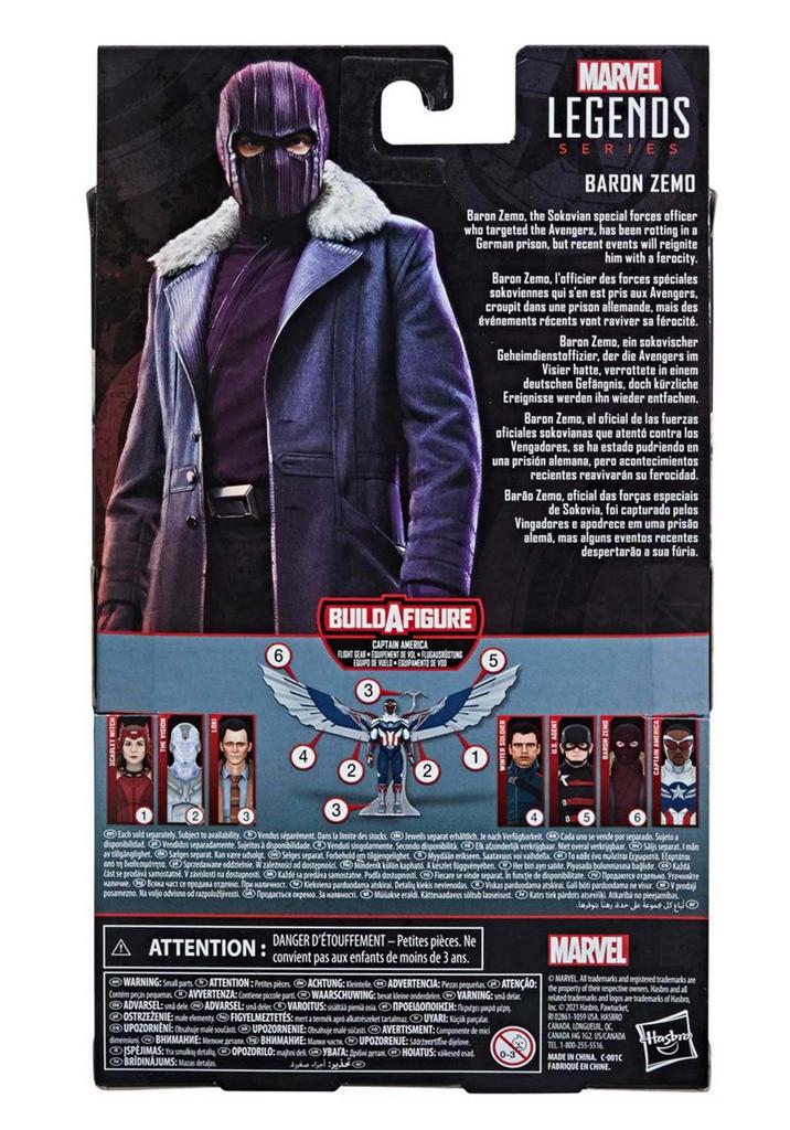 Hasbro Marvel Legends Series Falcon & Winter Soldier Baron Zemo 6-inch Action Figure F0323, Authentic, with Build-a-Figure Parts