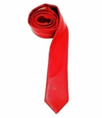 Neck Tie Genuine Designer Real Leather Neck Tie Formal Lambskin Casual