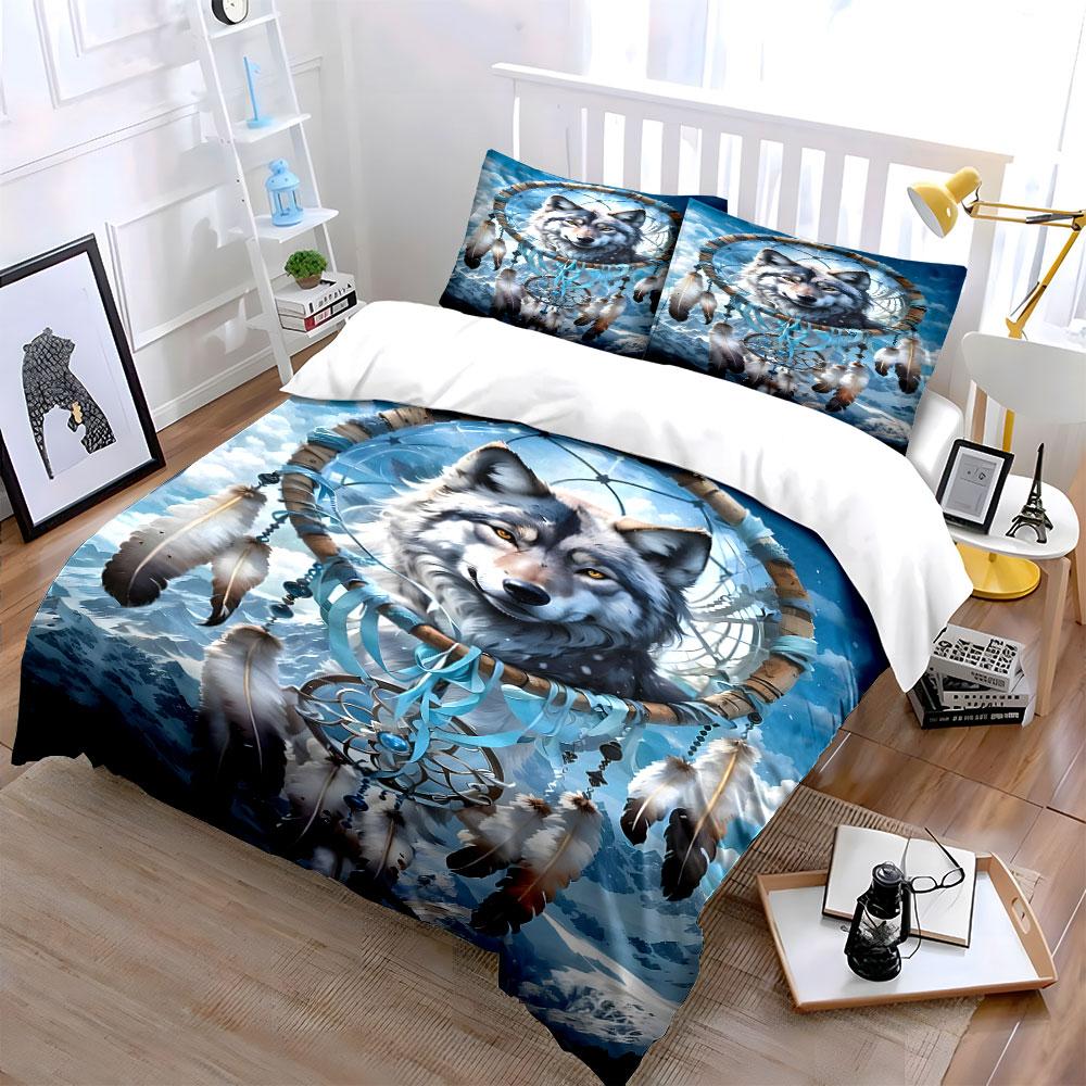 Wolf with Dreamcatcher Design. Bedding Sets Duvet Cover Sets Duvet Covers Pillowcases(1 * Duvet Cover 2 * Pillowcases Without Duvet Insert)