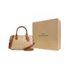 Coach Rowan 25 Logo Zipper Closure Coated Canvas Shoulder Crossbody Tote Bag Medium Women handbags Light-Khaki CS185-IMWQ4