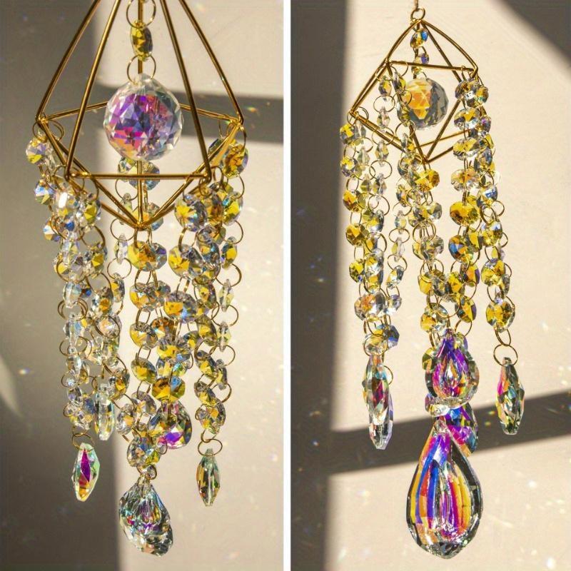 1pc Geometric Crystal Wind Chimes, Suncatchers, Home Hanging Decorations