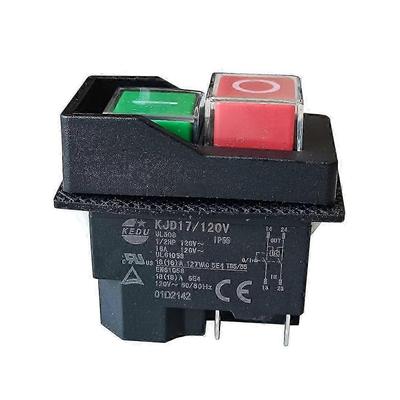 KJD17 Interruttore Elettromagnetico a Pulsante 4 Pin 120V, Corrente 16A, Grado di Protezione IP55 con Protezione da Sottotensione allo Spegnimento, Certificato CE