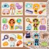 3D Geometric Character Profession Wooden Puzzle: Interactive Educational Cognitive Toy for Early Learning