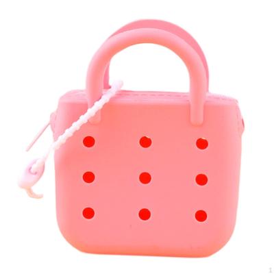 Strand-Tragetasche mit Löchern, wasserdicht, für Damen, Reisen, Schwimmen, Outdoor, Dunkelrosa