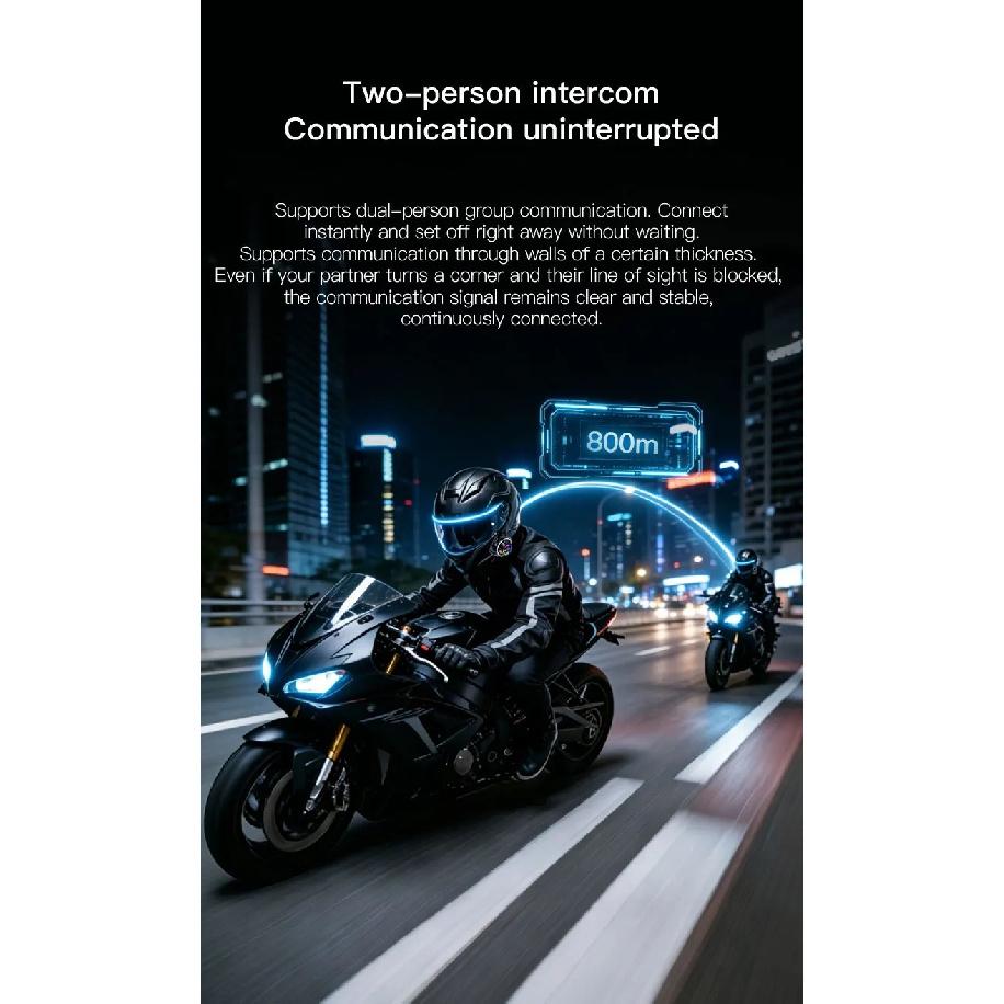 K20 Motorcycle Helmet Headset BT6.0 Intercom Music Player Hands-free Headphone Waterproof Interphone Motorcycle Accessories