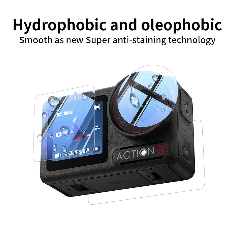 For DJI Action 5 Pro Tempered Glass Film Lens Film Film Screen Protector for Action 5 Pro Camera Accessories