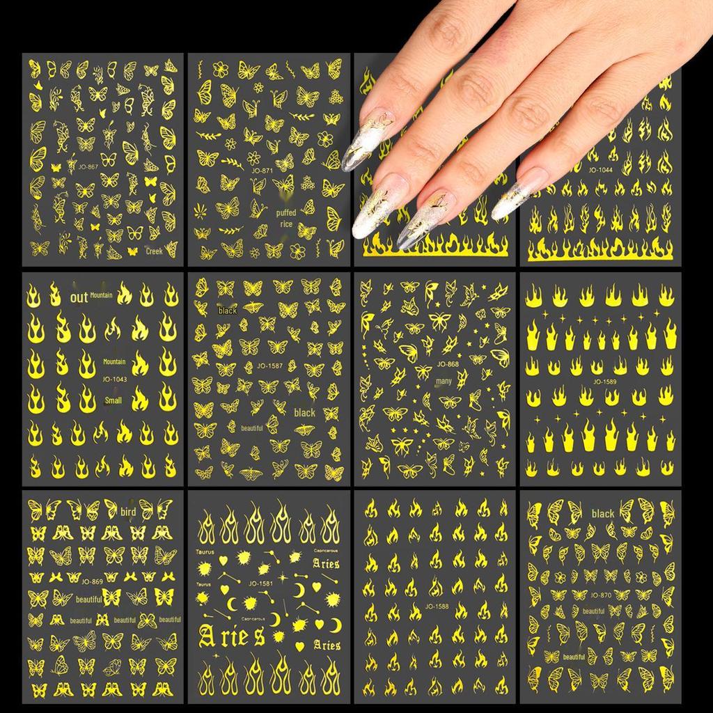 New Fashionable Nail Stickers: European & American Style, Hot Stamping Adhesive, Trendy & Small Design