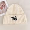 2025 Women's Korean Style Knitted Beanie - Warm Wool Ear Protection, Large Fit, Fashionable English Letter Design.