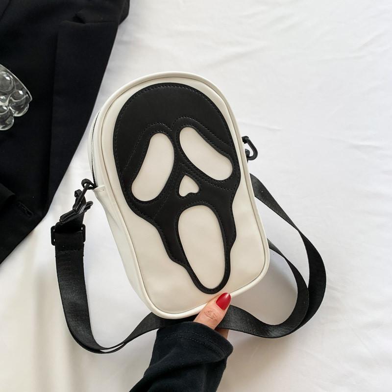 Stylish Black And White Korean Trendy Crossbody Bag For Women With Simple Design