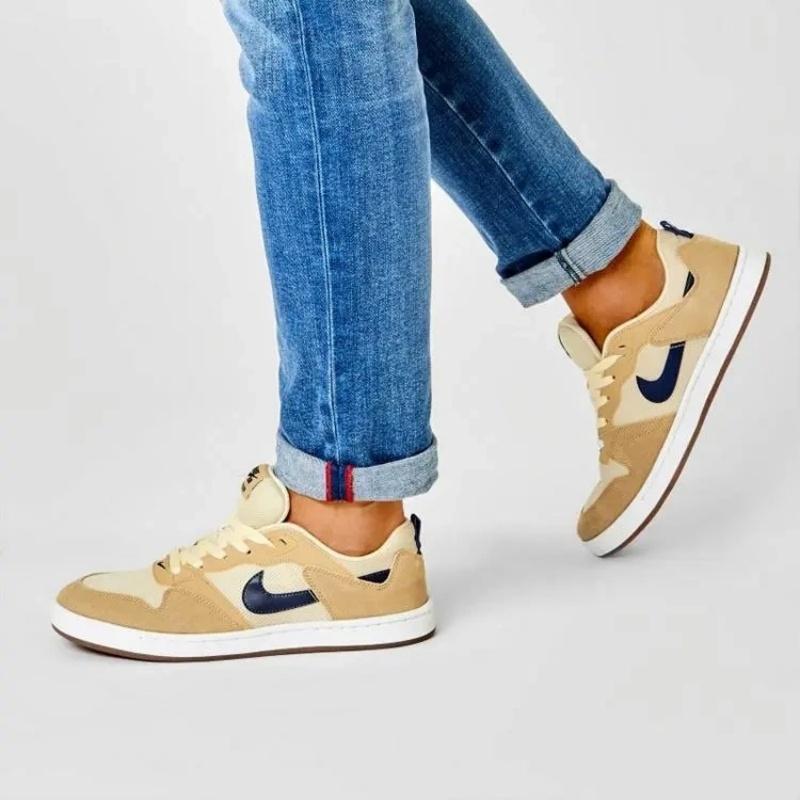 Nike SB Alleyoop Mesh Fashion Versatile Comfortable Trendy Low-Top Kids Casual Shoes Men Casual Shoes Brown Blue White CI0882-700