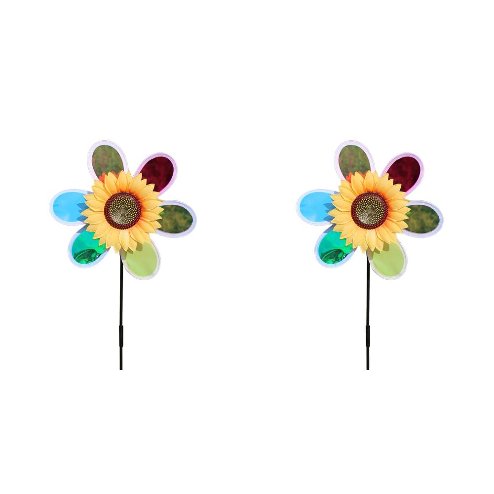 

EY# Colorful Sunflower Windmill Stake Creative Sunflower Wind Stakes Home Decora