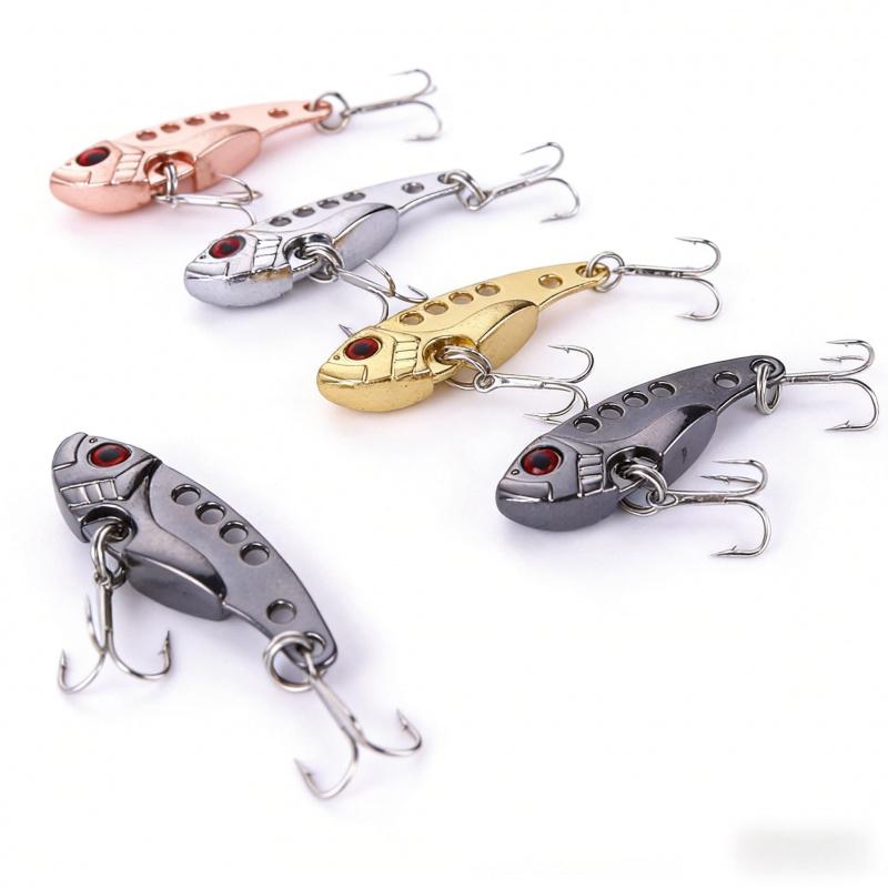 3-7-11gVIBThree-Hook Hard Bait Electroplated Fake Bait Freshwater Lure Bass Pike Special Micro Bait