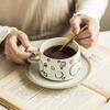 Creative Bubble Coffee Cup And Saucer Set Japanese Retro Afternoon Tea Cup Household Delicate Mug Dessert Plate
