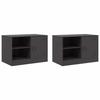 VidaXL Meubles TV 2 pcs noir 67x39x44 cm acier, banc TV, meuble télé, meuble multimédia, buffet TV, meuble hifi, centre de 841692