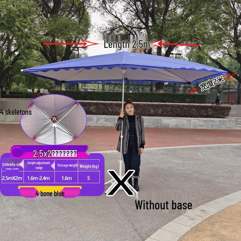 Large Outdoor Rectangular Sunshade Umbrella - Commercial Folding Awning for Courtyard