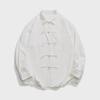 Men's Loose Fit Chinese Style Buttoned Long-Sleeve Shirt - Hanfu Tang Suit 