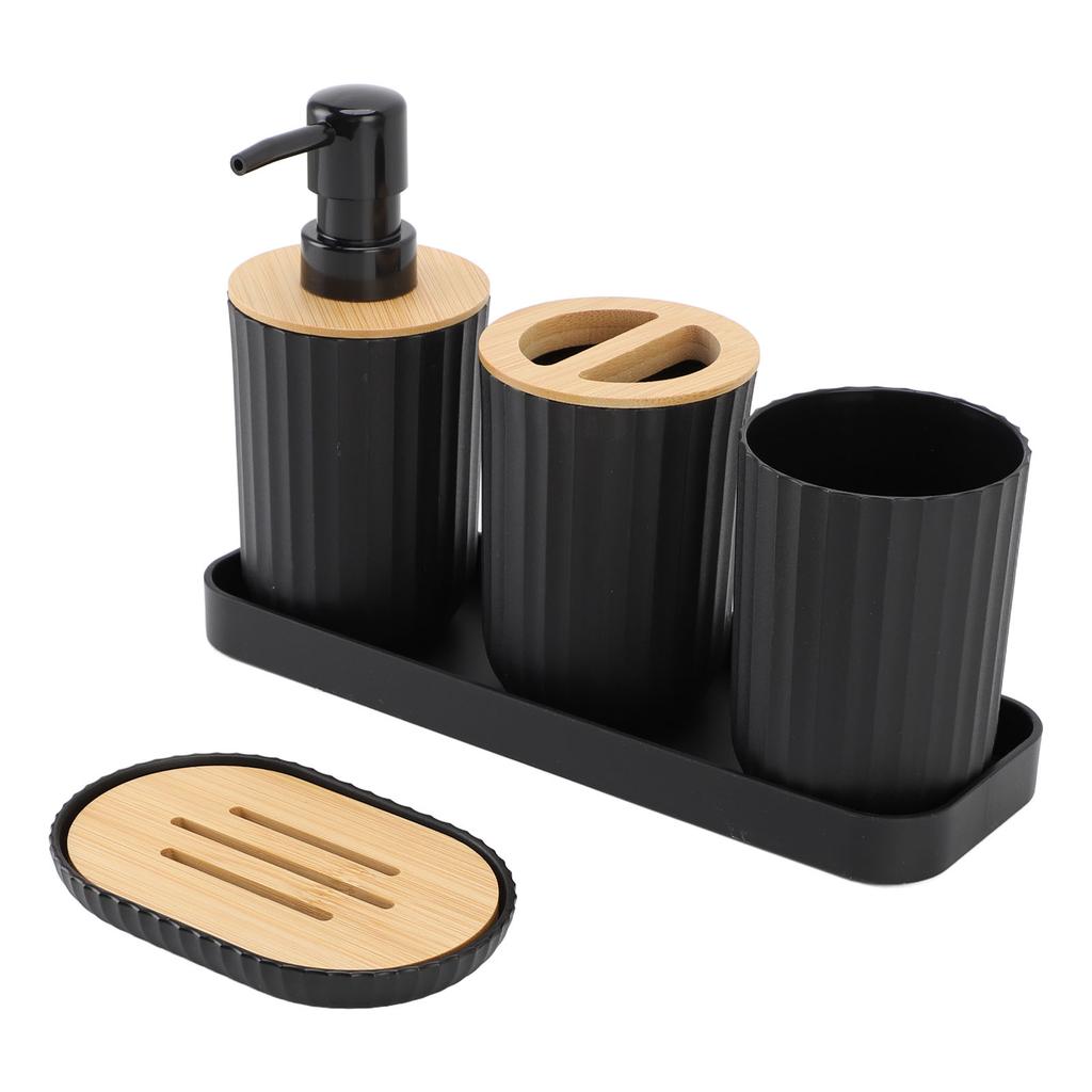 Bathroom Accessories Set Soap Dispenser and Toothbrush Holder Mouthwash Cup Bathroom Organizer for