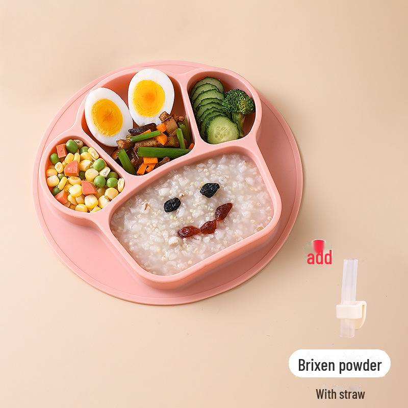 Silicone Suction Cup Divided Baby Plate & Bowl Set for Toddlers