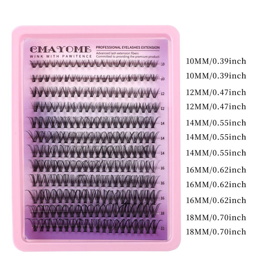 Natural Thick D-Song Single Cluster False Eyelashes 10-18Mmdiy Segmented Multi-Hair Eyelashes