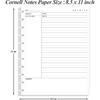 Letter Size Cornell Notes Filler Paper - 11 TUL Disc Cornell Notes Loose Leaf Paper, 50Sheets / 100Pages, 8.5'' x 11''