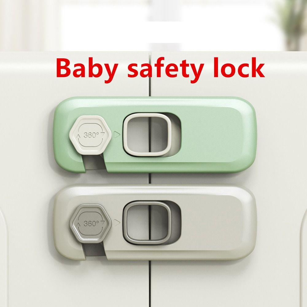2Pcs Sticky Adhesive Pads Cabinet Lock No Tools Installation Drawer Door Locks  Baby Proofing