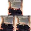 Pu Leather Thin Waist Belt For Women With Alloy Buckle For Denim And Dresses