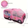 Portable Indoor Outdoor Play Tent for Kids Pink Dessert Truck No Assembly Needed Storage Bag Role Play Imaginative Gifts