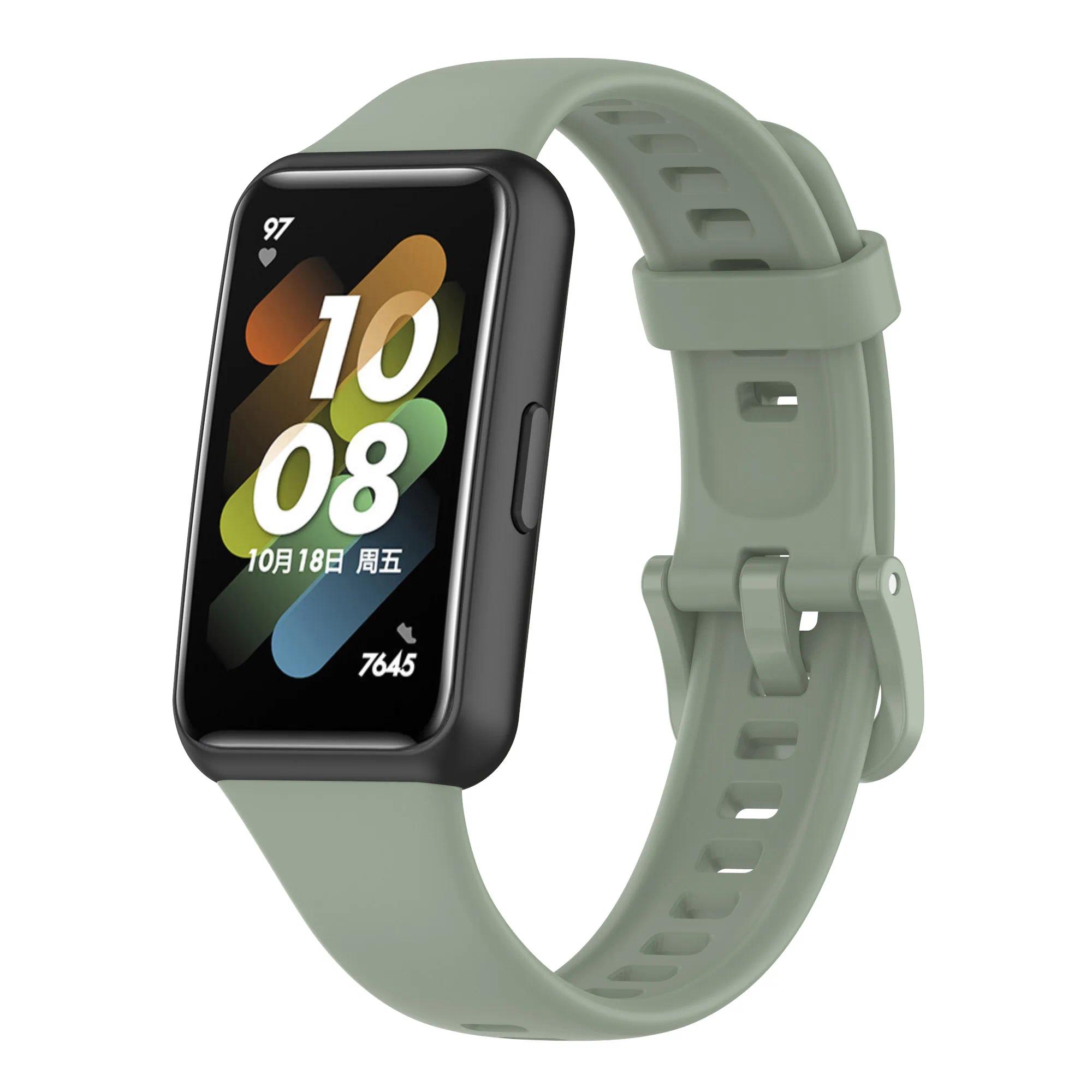 

М який силіконовий ремінець для годинника Huawei Band 7 Оригінальний Зручний браслет замінник зап ястя Huawei Band 7 correa Аксесуари For Huawei band 7 світло-зелений колір