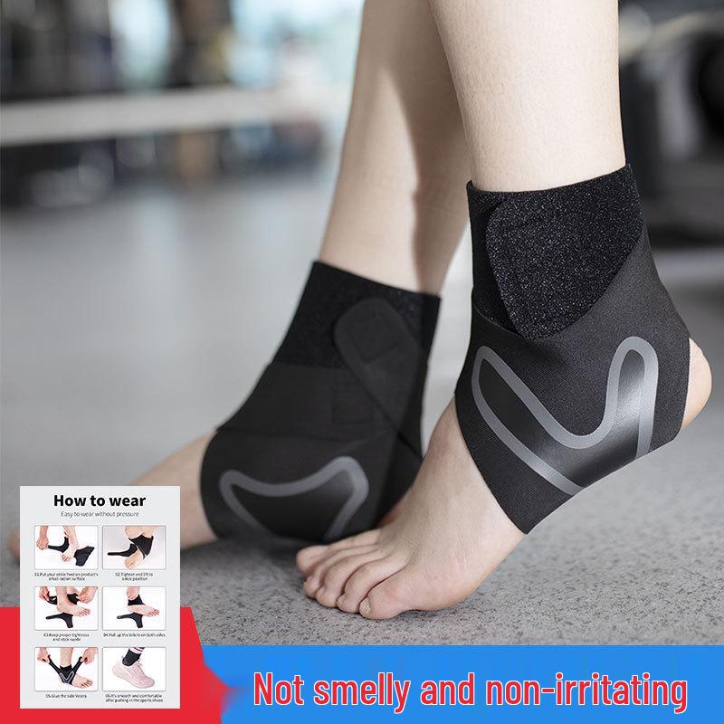 

Unisex Elastic Ankle Brace for Sports - Breathable, Anti-Sprain, Pressure Support Black M Right Foot (Size 35-38)