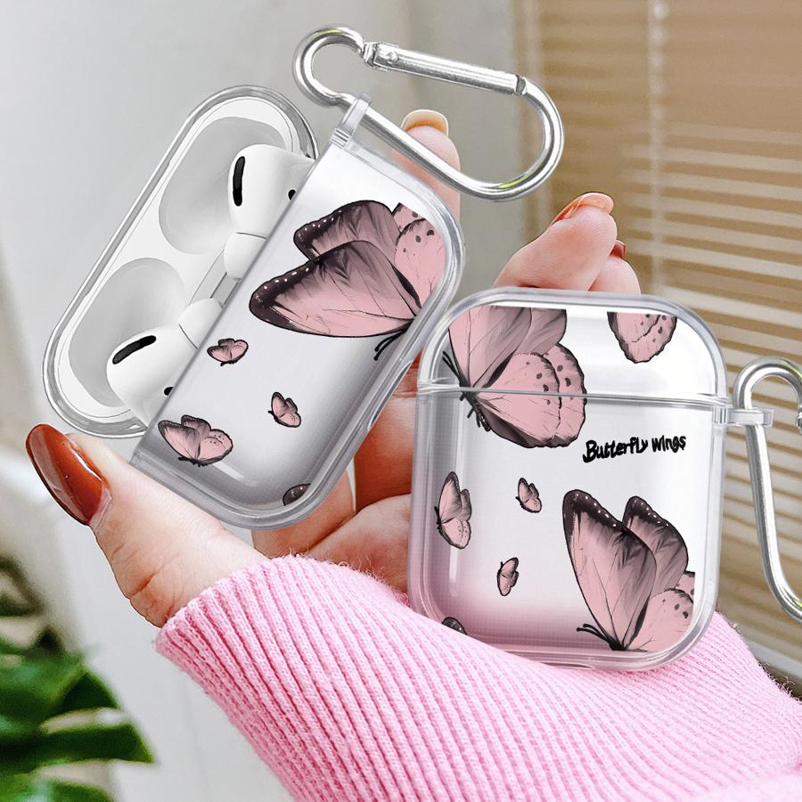 Case For Airpods Pro2 4 Pro3 1 Pro 2 3 Clear Earphone Cases Cover Red Blue Butterfly