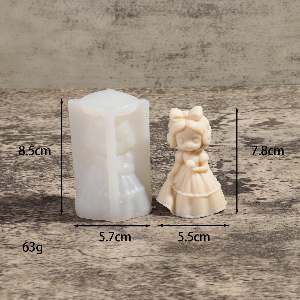 6 Princess Girl Silicone Candle Mold 3D Fairy Tale Princess Gypsum Aromather Epoxy Resin Molds Cake Gift Jewelry Making Tools