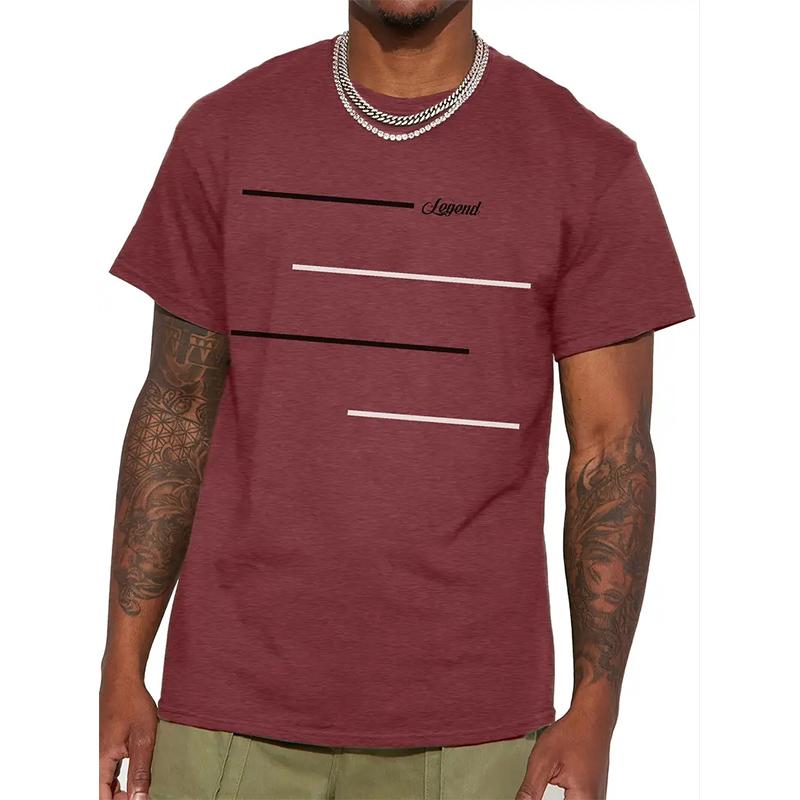 

Новая летняя мужская модная футболка Personality Line Printed Men s T-shirt Top 8XL красный