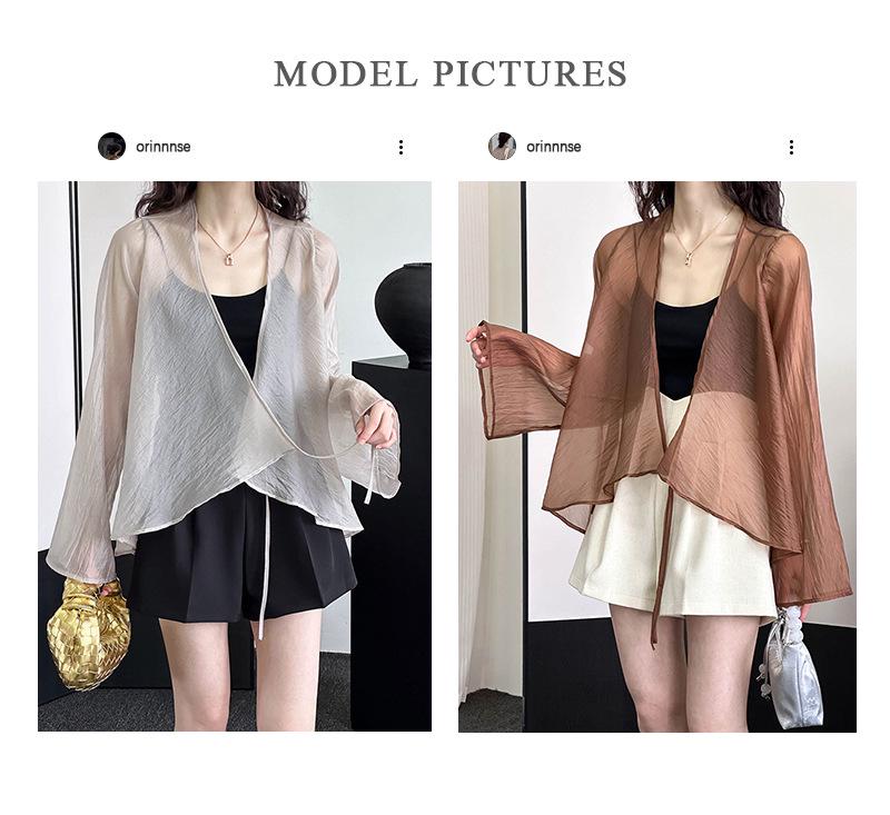 Ju Zhi 2024 Spring/Summer Women's Chinese Style Long Sleeve Sun Protection Cardigan.