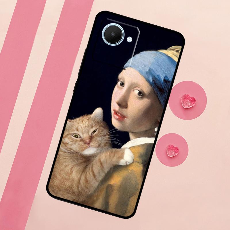 

Funny Cat Art For Realme C71 C55 C53 C67 C75 C61 C33 C63 C51 C65 10 11 12 13 14 15 Pro Plus GT7 Pro Case Realme C63 4G