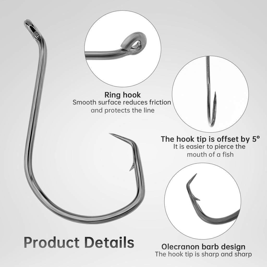 100pcs 1/0 2/0 3/0 4/0 5/0 6/0 Octopus Circle Saltwater Fishing Hooks Offset Catfish Hooks
