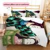 Demon Slayer Nezuko & Tanjiro Bedding Set Duvet Cover Pillowcase No Filler, Soft Home Bedroom Decor, Perfect Gift for Fans.chl