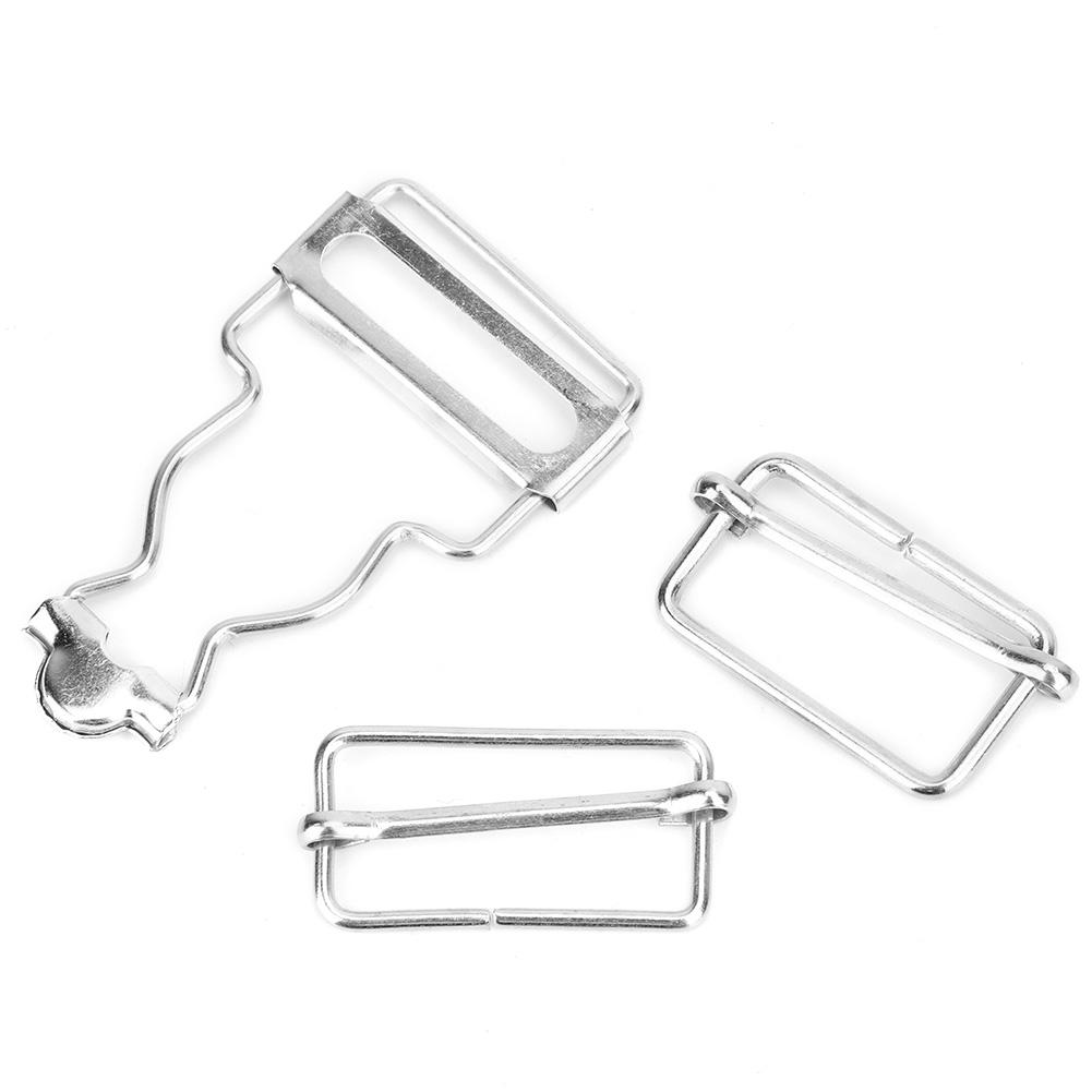 

10 шт. набор металлических регулируемых ремней с пряжками и пуговицами для брюк, джинсов, детской одежды 2,7 см(Серебряный)