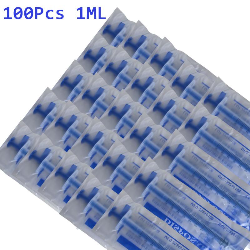 5 10 20 50 100Pcs 1ML Plastic Syringes Cubs Measuring Hydroponic Measuring With OPP Cover Sampler Epoxy Resin Syringe Tool 1ML