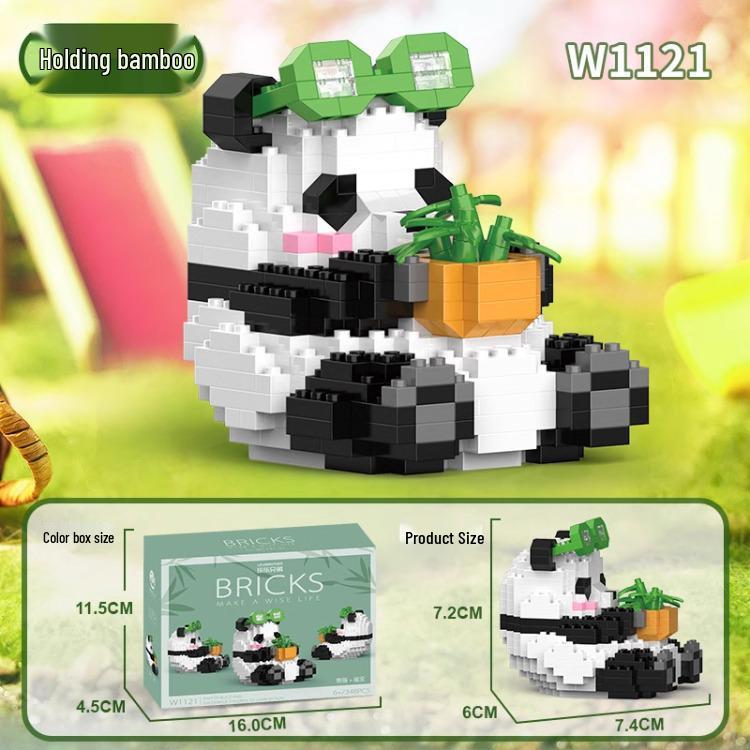 LEGO-kompatibel Panda Kaffebar Mikroklosser: Pedagogisk Byggeklossleke for Barn