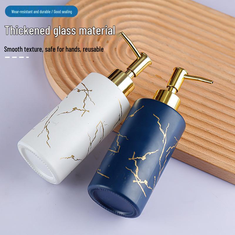 Luxury Glass Pump Bottle for Hand Soap, Shower Gel & Shampoo